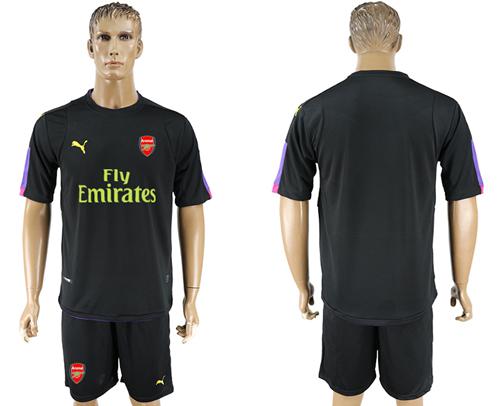 Arsenal Blank Black Goalkeeper Soccer Club Jersey - Click Image to Close